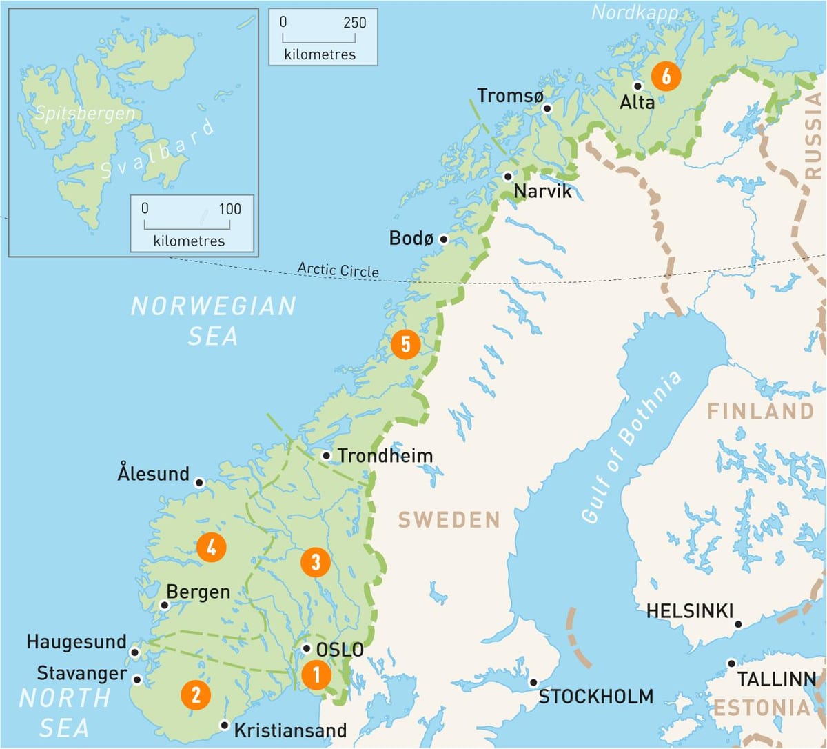 Peta dari alta, Norwegia