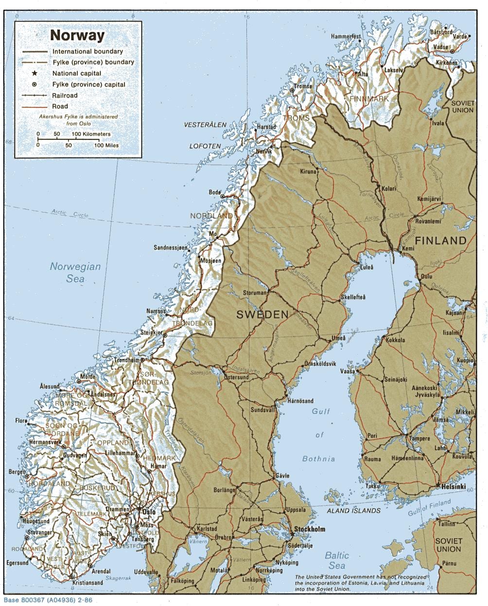 peta geografis dari Norwegia