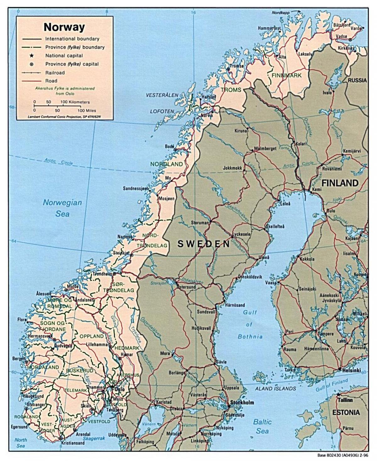 mengemudi peta dari Norwegia