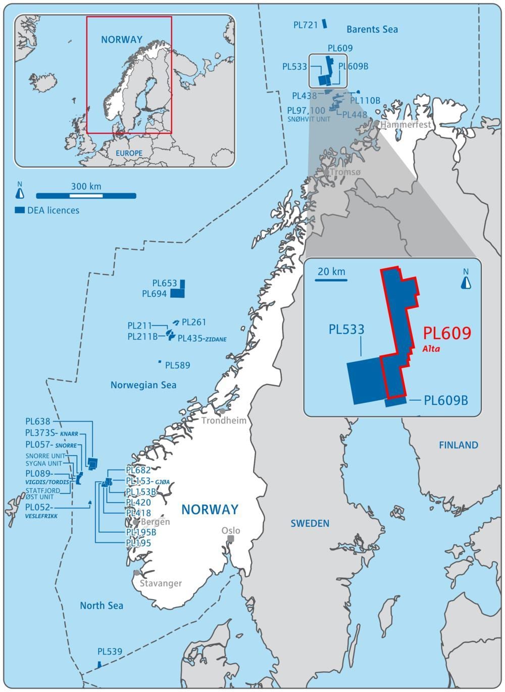Peta dari Norwegia minyak