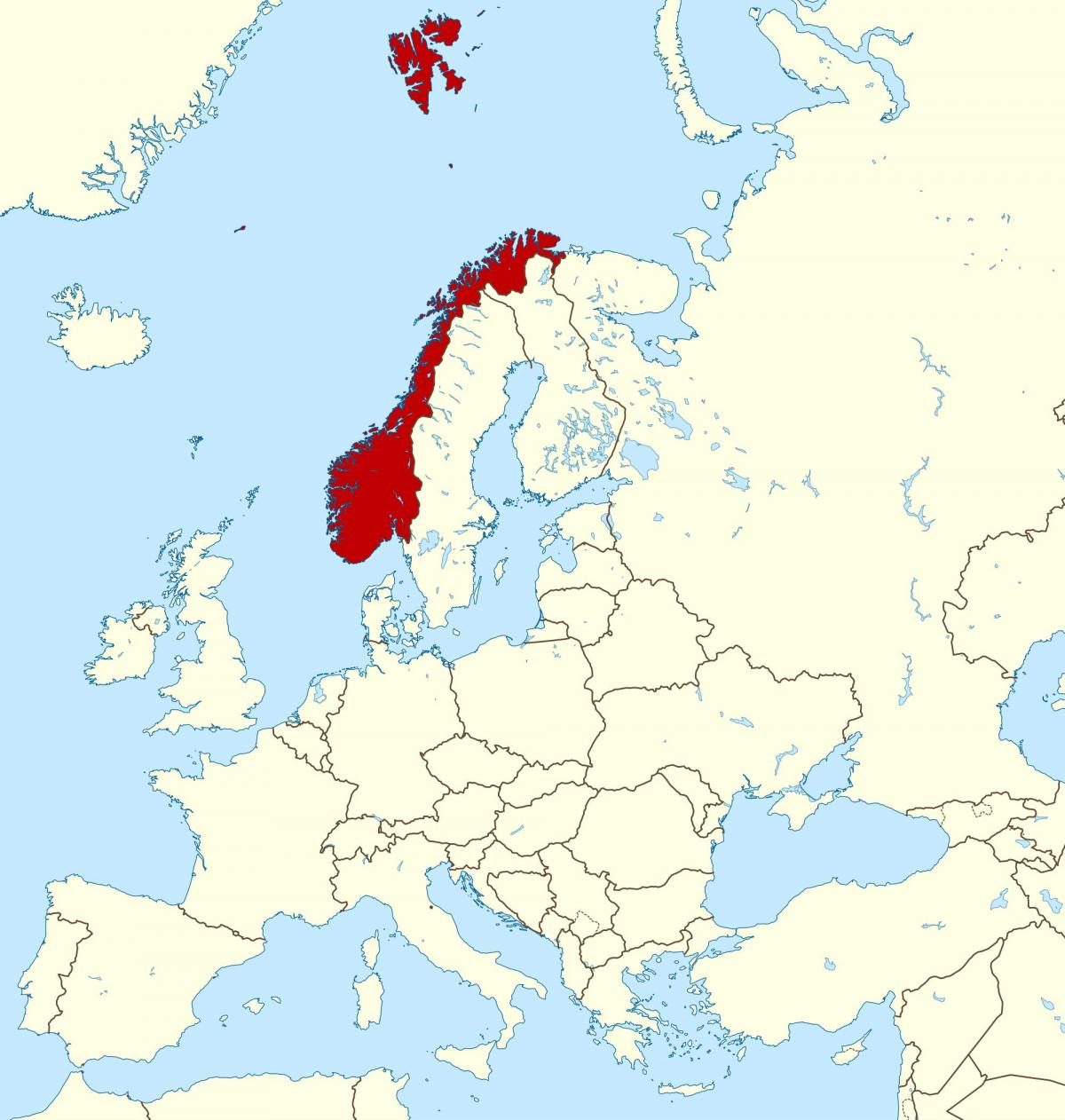 peta dari Norwegia dan eropa