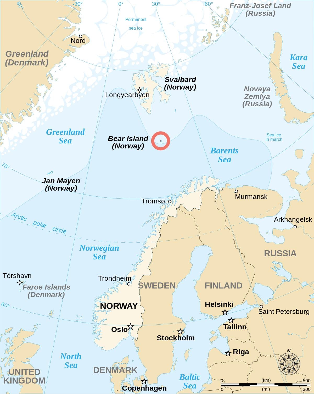 Peta dari Norwegia kepulauan 