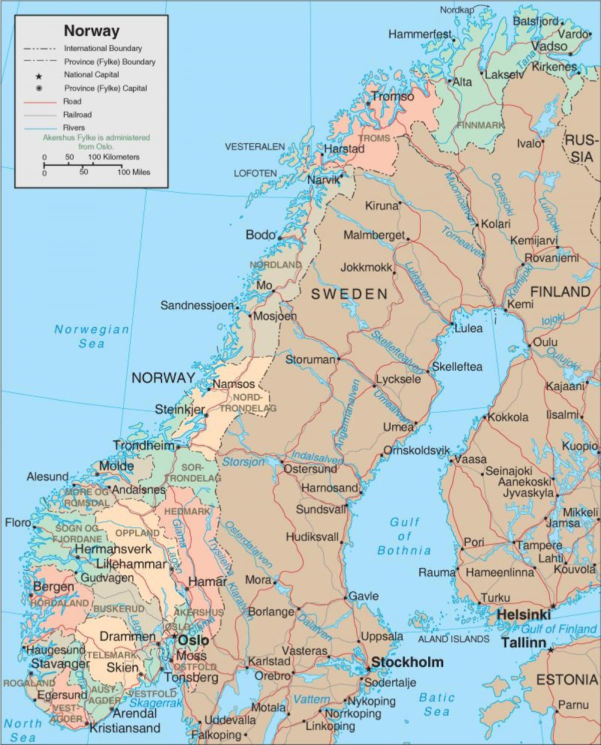 peta dari Norwegia