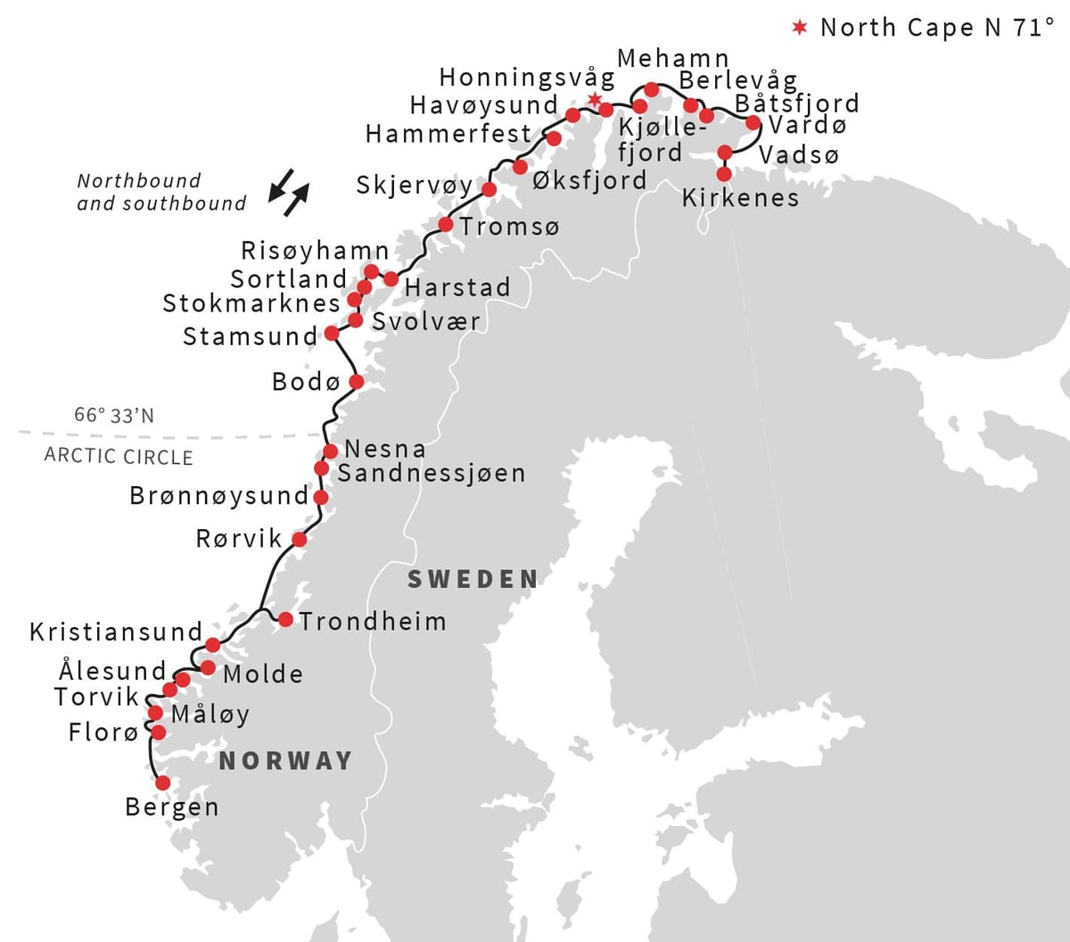 Peta dari Norwegia port
