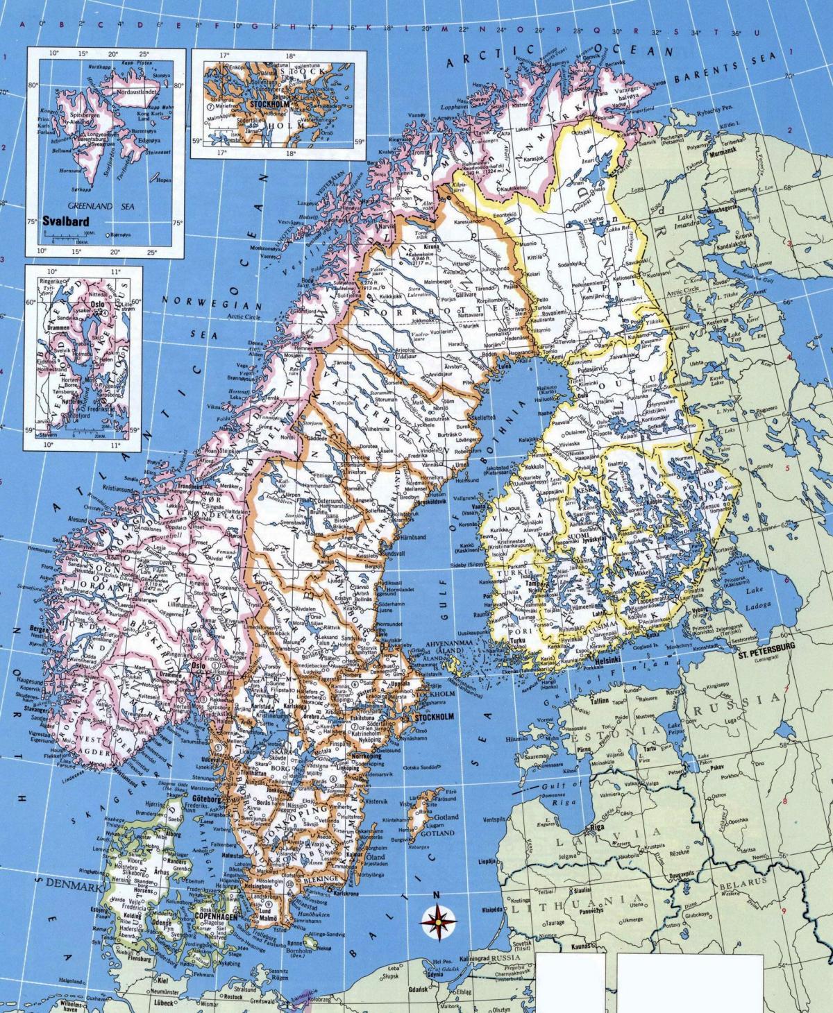 Peta rinci Norwegia