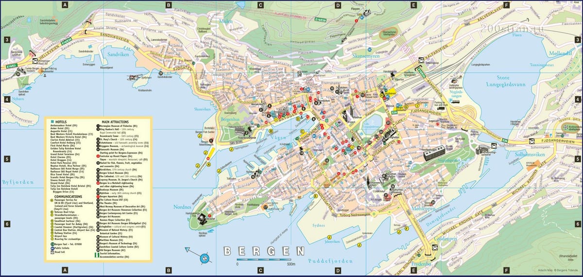 street map of bergen, Norwegia