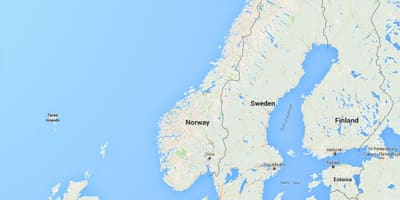 Norwegia garis pantai peta