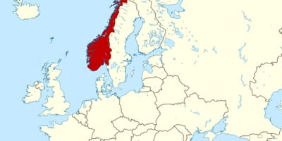 Norwegia pada peta eropa