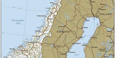 Peta geografis dari Norwegia