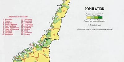 Norwegia peta penduduk
