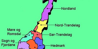 Peta dari Norwegia nasional rute wisata 