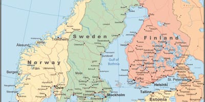 Peta dari negara Norwegia