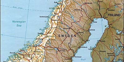 Peta dari pegunungan Norwegia